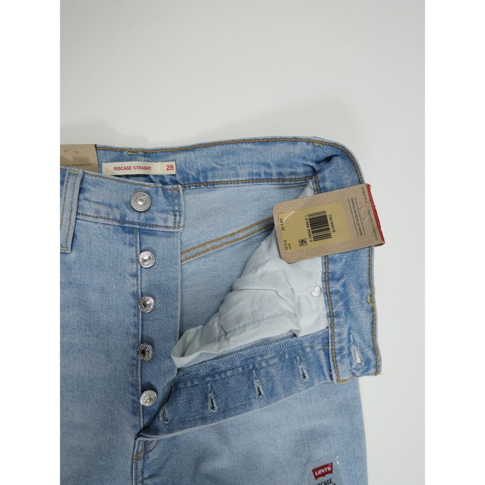 Levi’s Ribcage Straight Ankle Jean 28 X 32 Light Wash High Rise 90’s Classic NWT - Picture 5 of 16